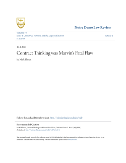 Contract Thinking was Marvin`s Fatal Flaw