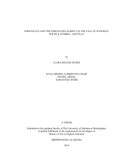 john keats and the perceiving subject in the fall - Sterne Library