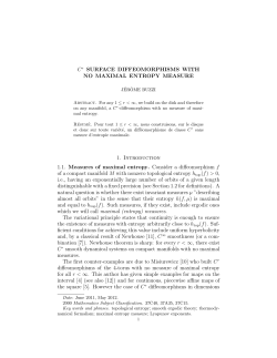 Cr SURFACE DIFFEOMORPHISMS WITH NO MAXIMAL ENTROPY