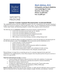 ACL Accelerated Rehab Protocol - Jock-to-Doc