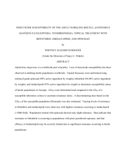 insecticide susceptibility of the adult darkling beetle, alphitobius