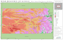100 meter Mean Annual Wind Speed Map