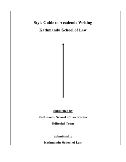 New Style Guide to Academic Writing
