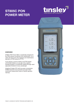 st805c pon power meter - Tinsley Instrumentation Ltd