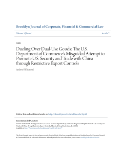 Dueling Over Dual-Use Goods: The US