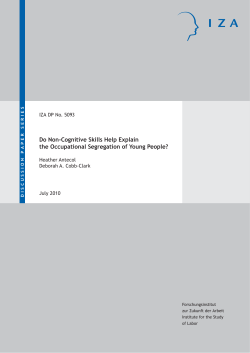 Do Non-Cognitive Skills Help Explain the Occupational Segregation