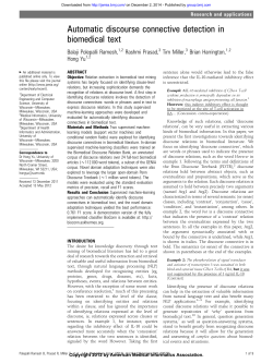 Automatic discourse connective detection in biomedical text