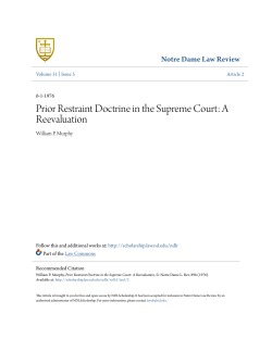 Prior Restraint Doctrine in the Supreme Court