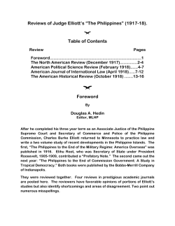 Reviews of Judge Elliott`s “The Philippines” (1917-18).