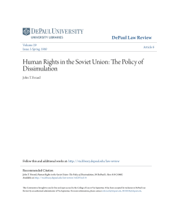 Human Rights in the Soviet Union: The Policy of