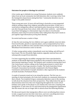 Outcomes for people or ideology for activists? A few weeks ago in