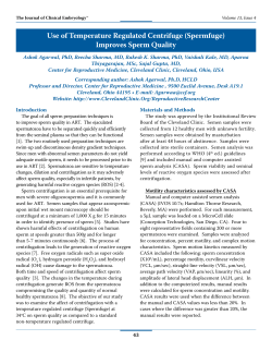 use of Temperature Regulated Centrifuge (Spermfuge) Improves