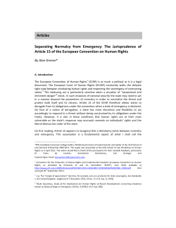 Separating Normalcy from Emergency