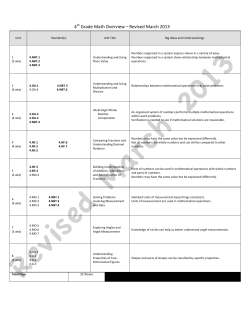 4th Grade Math Overview &ndash; Revised March 2013