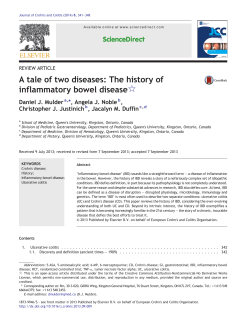 A tale of two diseases: The history of inflammatory bowel disease