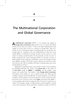 The Multinational Corporation and Global Governance