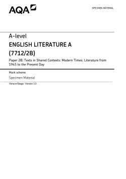 A-level English Literature A Specimen mark scheme Paper 2B