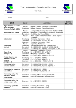 Expanding and Factorising