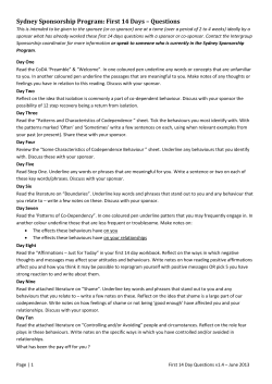 First 14 Days &ndash; Questions