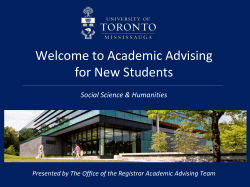 Welcome to Academic Advising for New Students