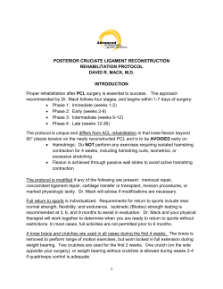 PCL Reconstruction Rehabilitation Protocol