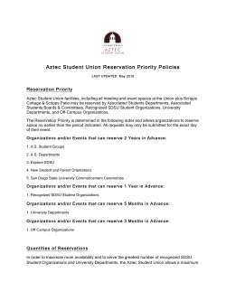Aztec Student Union Reservation Priority Policies - May