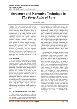 Structure and Narrative Technique in The Forty Rules of Love