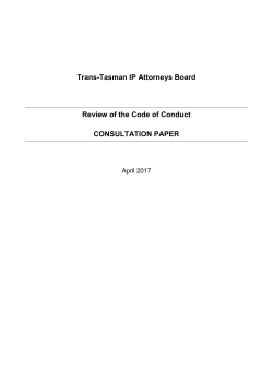 Trans-Tasman IP Attorneys Board Review of the Code of Conduct