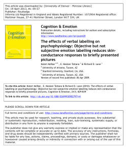 The effects of verbal labelling on psychophysiology