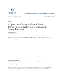 A Qualitative Content Analysis of Identity Development Indicators in
