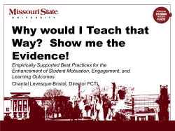 Supporting the Teaching and Learning Assessment Effort