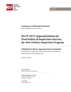 In Opposition to Increased Line Speeds in Poultry Plants, Before the