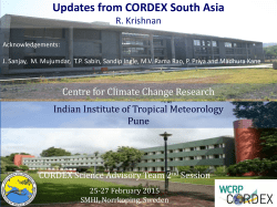 Updates from CORDEX South Asia