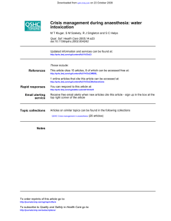 intoxication Crisis management during anaesthesia: water