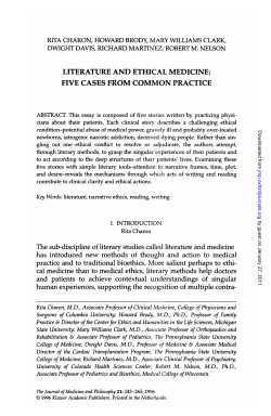 LITERATURE AND ETHICAL MEDICINE: FIVE CASES