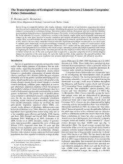 The Transcriptomics of Ecological Convergence between 2 Limnetic