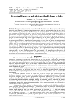 Conceptual Frame work of Adolescent health Trend in India.