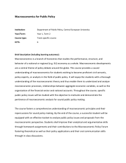 Macroeconomics for Public Policy