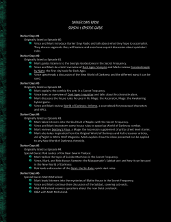 DARKER DAYS RADIO SEASON 1 EPISODE GUIDE
