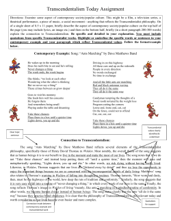 Transcendentalism Today Assignment