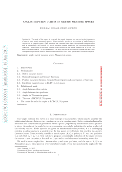 Angles between curves in metric measure spaces