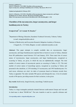 Checklists of the myxomycetes and macrofungi in Turkey