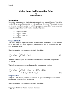 Mixing Numerical Integration Rules