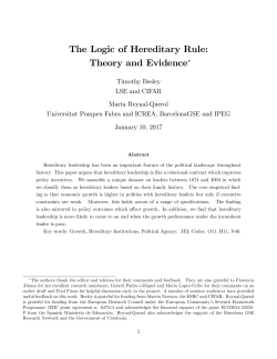The Logic of Hereditary Rule: Theory and Evidence