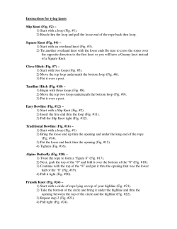 Instructions for tying knots Slip Knot (Fig. #2) &ndash; 1) Start with a loop