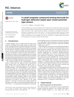 A cobalt tungstate compound sensing electrode