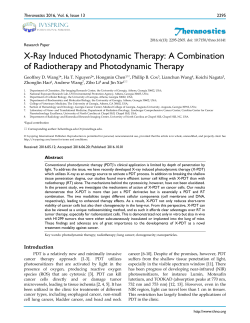 Theranostics X-Ray Induced Photodynamic Therapy: A Combination