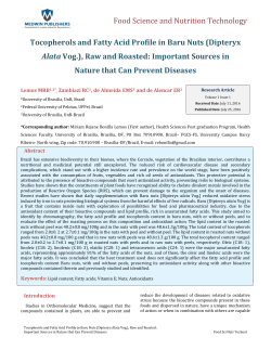 Tocopherols and Fatty Acid Profile in Baru Nuts