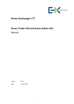 Trader Admin GUI v2.5 User Manual v2.5.1_00