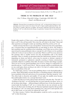 There is no Problem of the Self